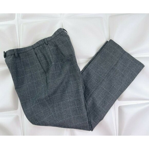 Pendleton Sz 10 Women 100% Virgin Wool Pants Gray Plaid Houndstooth Satin Lined - Picture 1 of 7